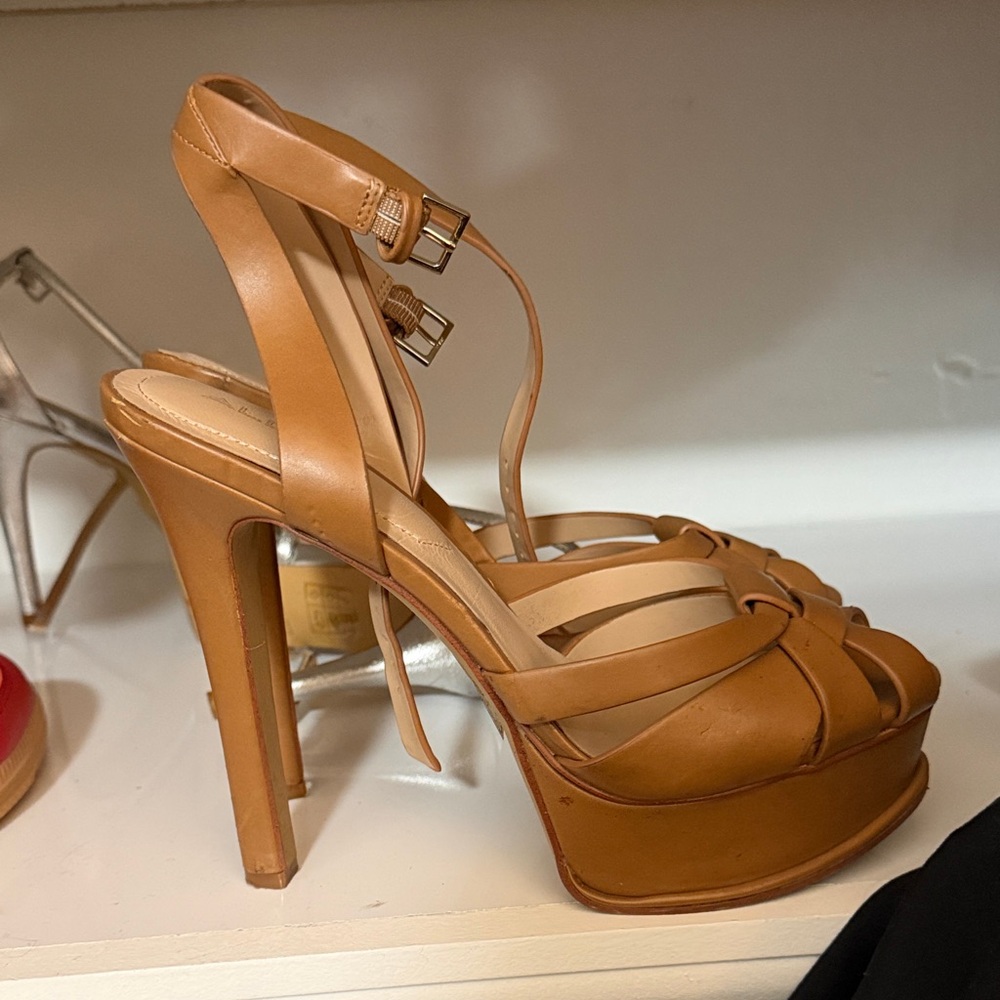 Elegant Tan Platform Heels